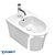 Duravit White Tulip Hanging Bidet 3D model small image 1