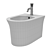 Duravit White Tulip Hanging Bidet 3D model small image 4