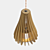 Handcrafted Wooden Pendant Light Fixture 3D model small image 3