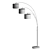 Sleek Bowery 3-Arm Arc Lamp 3D model small image 3