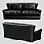 Premium Leather Sofa with Removable Cushions 3D model small image 1