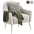 Chic Georgia Fabric Armchair 3D model small image 1