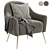 Chic Georgia Fabric Armchair 3D model small image 2