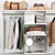 Wall-mounted Wardrobe System: Modern Storage Solution 3D model small image 2