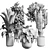 Ficus Rubbery Cactus Concrete Vase 3D model small image 6