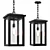 Outdoor Hanging Light, Textured Black 38cm 3D model small image 1