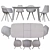 Modern Danetti Dining Furniture Set 3D model small image 5