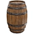 Rustic Wood Barrel Display Stand 3D model small image 1