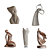 Assorted PBR Human Abstract Sculptures 3D model small image 2