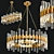 Modern Loop Chandelier – Gold Glass 3D model small image 1