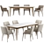 Walnut Extendable Dining Set 3D model small image 1