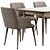 Walnut Extendable Dining Set 3D model small image 4