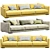 Modern Leather Sofa Bristol Design 3D model small image 1