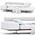 Luxury Flexform WING Contemporary Chaise 3D model small image 1