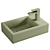 Rectangular Porcelain Washbasin 37x23.5cm 3D model small image 2