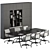 Modern Meeting Table Set - Office 303 3D model small image 1