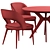 Customizable Fabric & Wood Chair Set 3D model small image 7