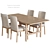 Expandable Dining Set with High-Back Chairs 3D model small image 2