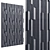 Contemporary Canes Wall Tile Set 3D model small image 1