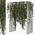 Pergola Garden Set 657 Hanging Plants 3D model small image 1