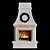 Winter Glow Outdoor Fireplace 3D model small image 1