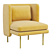 Plush Velvet Lounge Seating 3D model small image 3