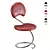 Sleek Chrome Leather Snake Chair 3D model small image 1