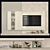 Sleek 65" TV Wall Set 3D model small image 1