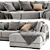 Modern West Elm Chaise Sofa 3D model small image 4