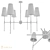 Modern Tida Series Chandelier 3D model small image 3