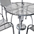 Brenner Metal Outdoor Dining Set 3D model small image 4