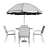 Brenner Metal Outdoor Dining Set 3D model small image 7