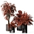 Ruby Red Plant Trio Display 3D model small image 1