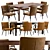 Modern Dining Set Ronda & Bergen 3D model small image 1