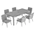 Modern Dining Set Ronda & Bergen 3D model small image 6