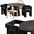 Scandinavian Dining Set with Style 3D model small image 1