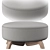 Sleek Modern Wool Pouf 3D model small image 1