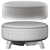 Sleek Modern Wool Pouf 3D model small image 2