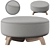 Sleek Modern Wool Pouf 3D model small image 3