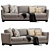 Modern Minimalist Meridiani Allen Sofa 3D model small image 2