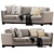 Modern Minimalist Meridiani Allen Sofa 3D model small image 3