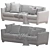 Modern Minimalist Meridiani Allen Sofa 3D model small image 4