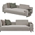 Elegant Dresden Right Arm Sofa 3D model small image 3