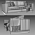 DV Home BEVERLY Low Divano Sofa 3D model small image 35