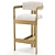 Vintage Style Brass Bar Stool 3D model small image 1