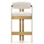 Vintage Style Brass Bar Stool 3D model small image 3