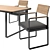 Topa 4-Seat Dining Set Grey 3D model small image 3