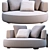 Modern Minotti Florida Loveseat Design 3D model small image 3