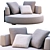 Modern Minotti Florida Loveseat Design 3D model small image 4