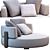 Modern Minotti Florida Loveseat Design 3D model small image 7